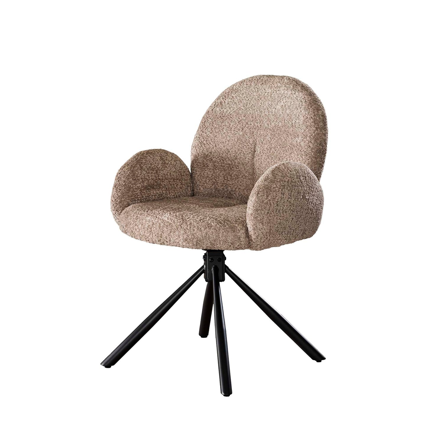 Janssen Lima Bouclé — Beige Draaibare Eetkamerstoel
