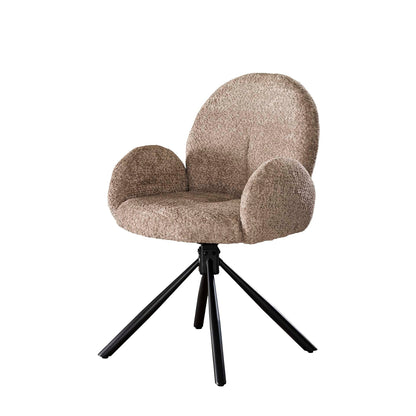 Janssen Lima Bouclé — Beige Draaibare Eetkamerstoel