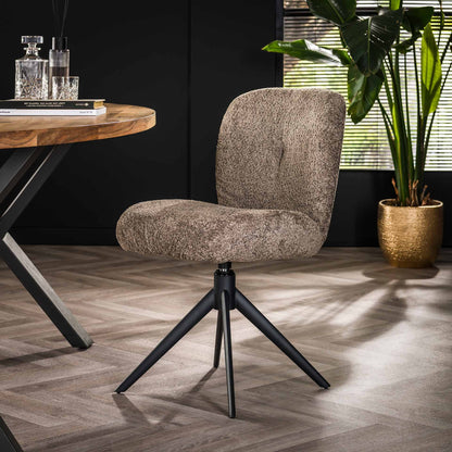 Janssen Read — Taupe Bouclé Eetkamerstoel