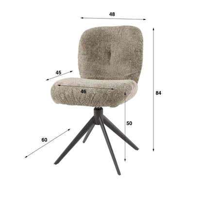 Janssen Read — Taupe Bouclé Eetkamerstoel