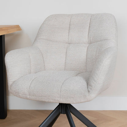 Janssen Alba — Naturel Bouclé Eetkamerstoel