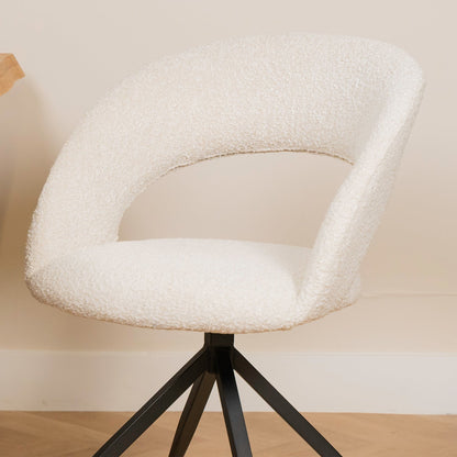 Janssen Yara Pearl — Bouclé Eetkamerstoel