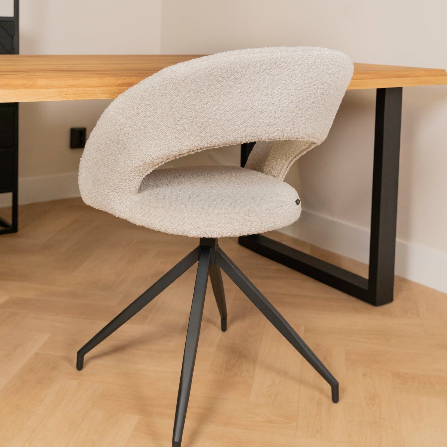 Janssen Yara Pearl — Bouclé Eetkamerstoel