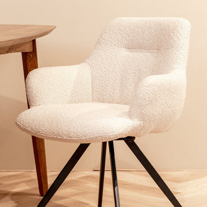 Janssen Doreen — Naturel Bouclé Kuipstoel