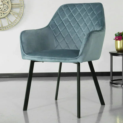 Janssen Velvet — Eetkamerstoel met Ruitpatroon