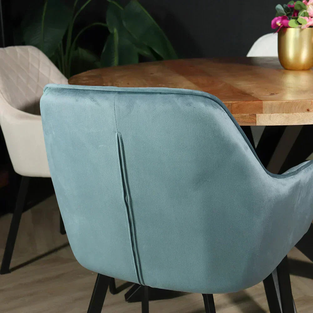 Janssen Velvet — Eetkamerstoel met Ruitpatroon