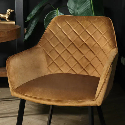 Janssen Velvet — Eetkamerstoel met Ruitpatroon