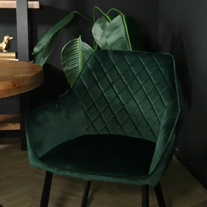 Janssen Velvet — Eetkamerstoel met Ruitpatroon