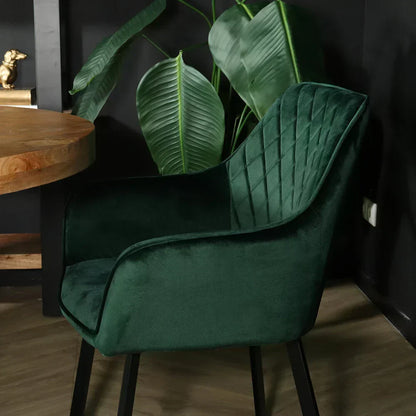 Janssen Velvet — Eetkamerstoel met Ruitpatroon