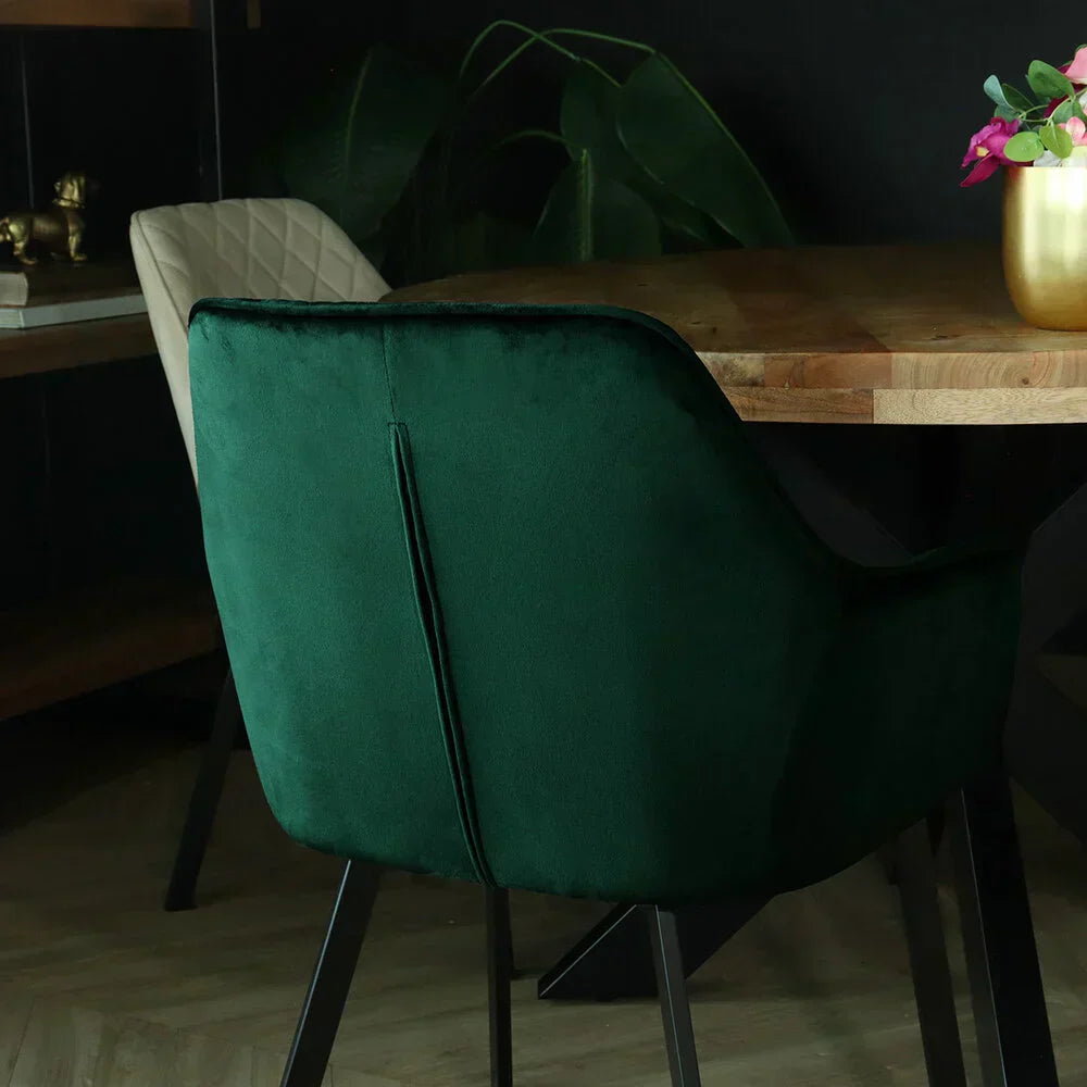Janssen Velvet — Eetkamerstoel met Ruitpatroon
