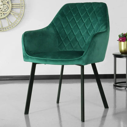 Janssen Velvet — Eetkamerstoel met Ruitpatroon