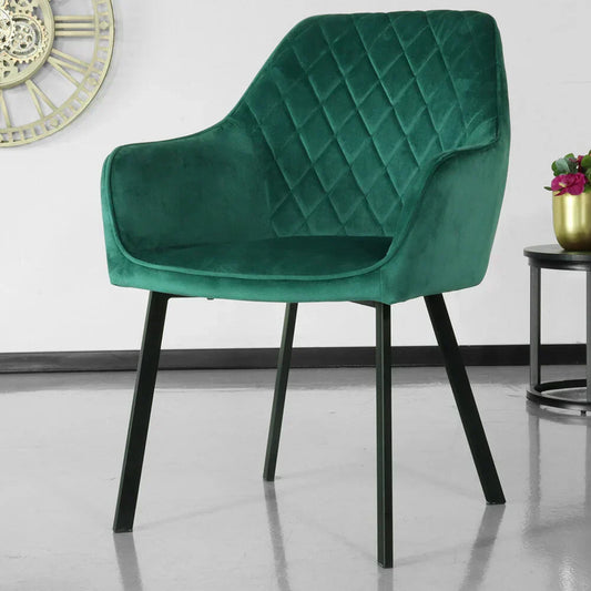 Janssen Velvet — Eetkamerstoel met Ruitpatroon