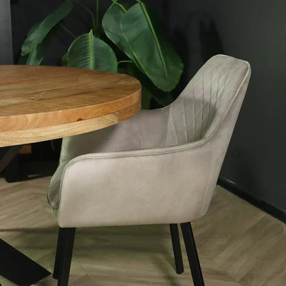Janssen Velvet — Eetkamerstoel met Ruitpatroon
