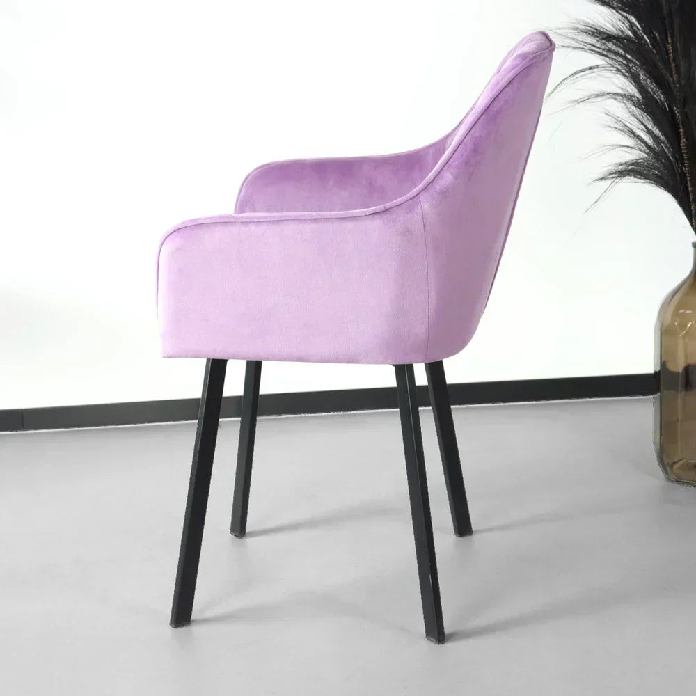 Janssen Velvet — Eetkamerstoel met Ruitpatroon
