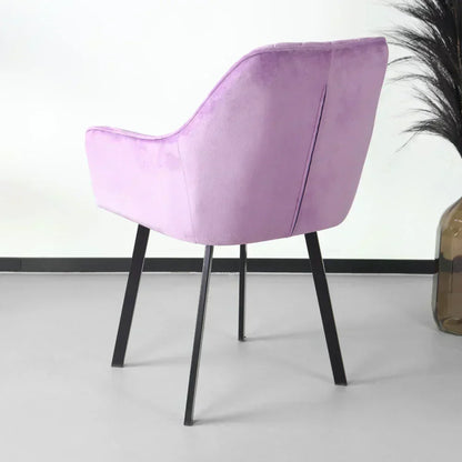 Janssen Velvet — Eetkamerstoel met Ruitpatroon
