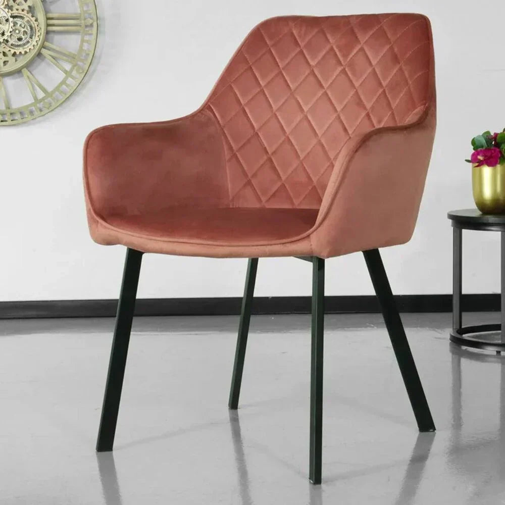 Janssen Velvet — Eetkamerstoel met Ruitpatroon