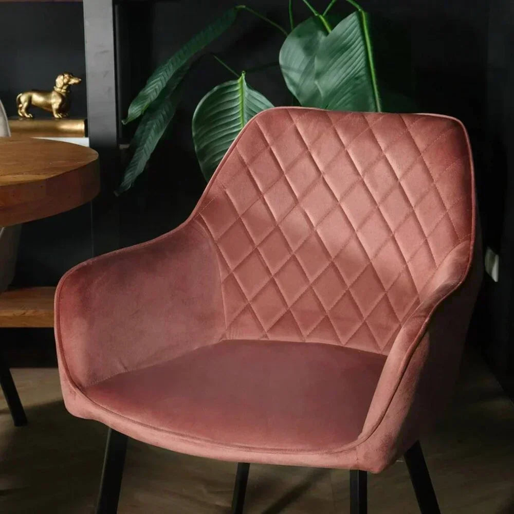 Janssen Velvet — Eetkamerstoel met Ruitpatroon