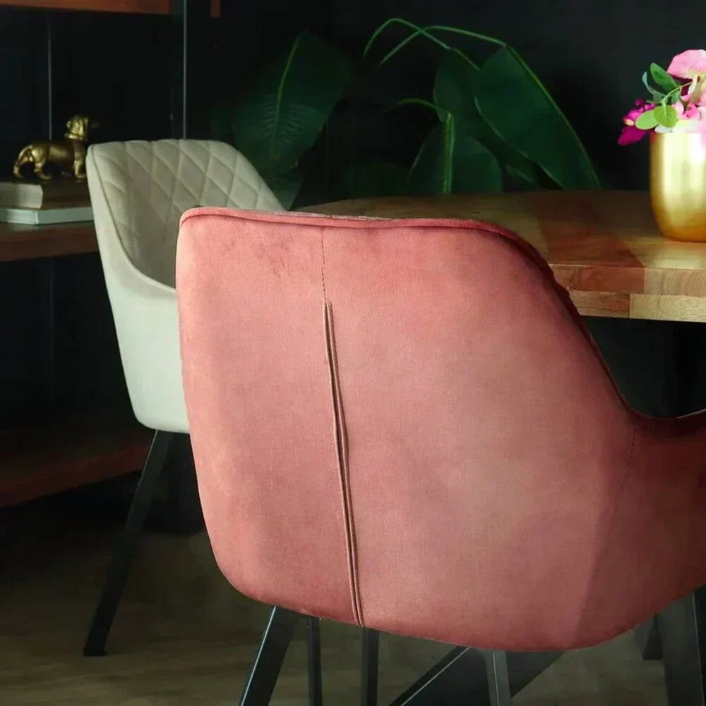 Janssen Velvet — Eetkamerstoel met Ruitpatroon