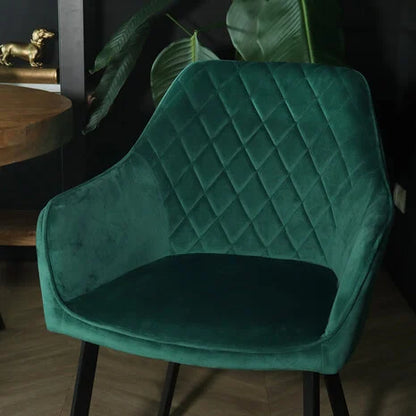 Janssen Velvet — Eetkamerstoel met Ruitpatroon