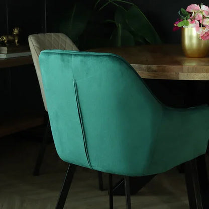 Janssen Velvet — Eetkamerstoel met Ruitpatroon